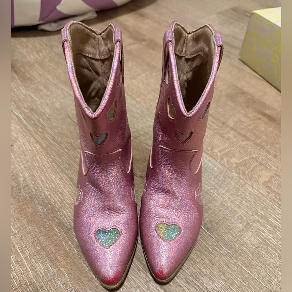 Lola and the Boys Pink Iridescent Girls' Cowboy Boots
